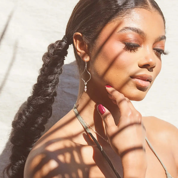 Silver Ogee Earrings - lilac + cream - Freshie & Zero Studio Shop