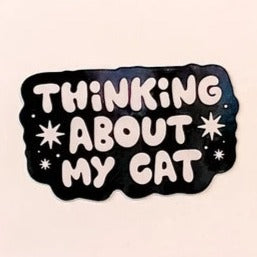 Thinking About My Cat Sticker - Freshie & Zero Studio Shop