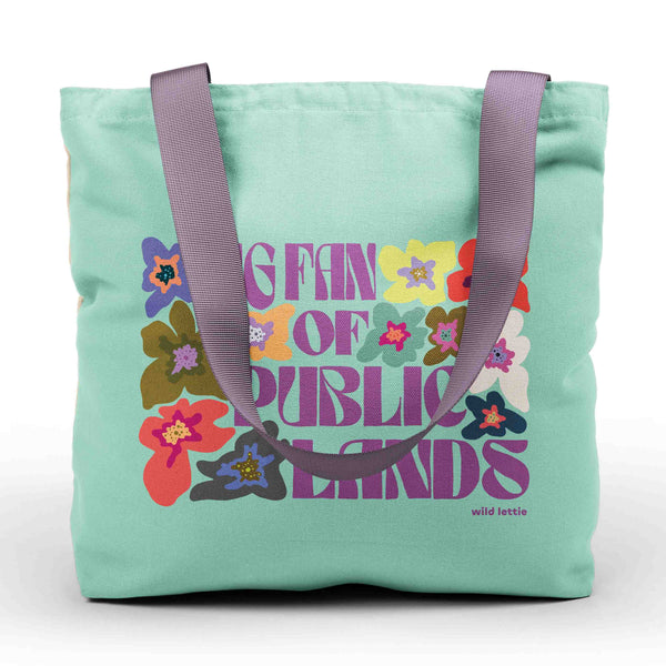 Big Fan of Public Lands Floral Canvas Tote - Freshie & Zero Studio Shop