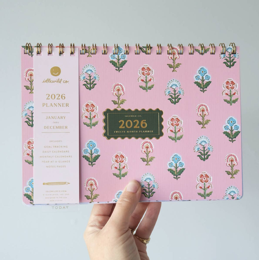 2026 Desktop Planner | Block Print Floral - Freshie & Zero Studio Shop