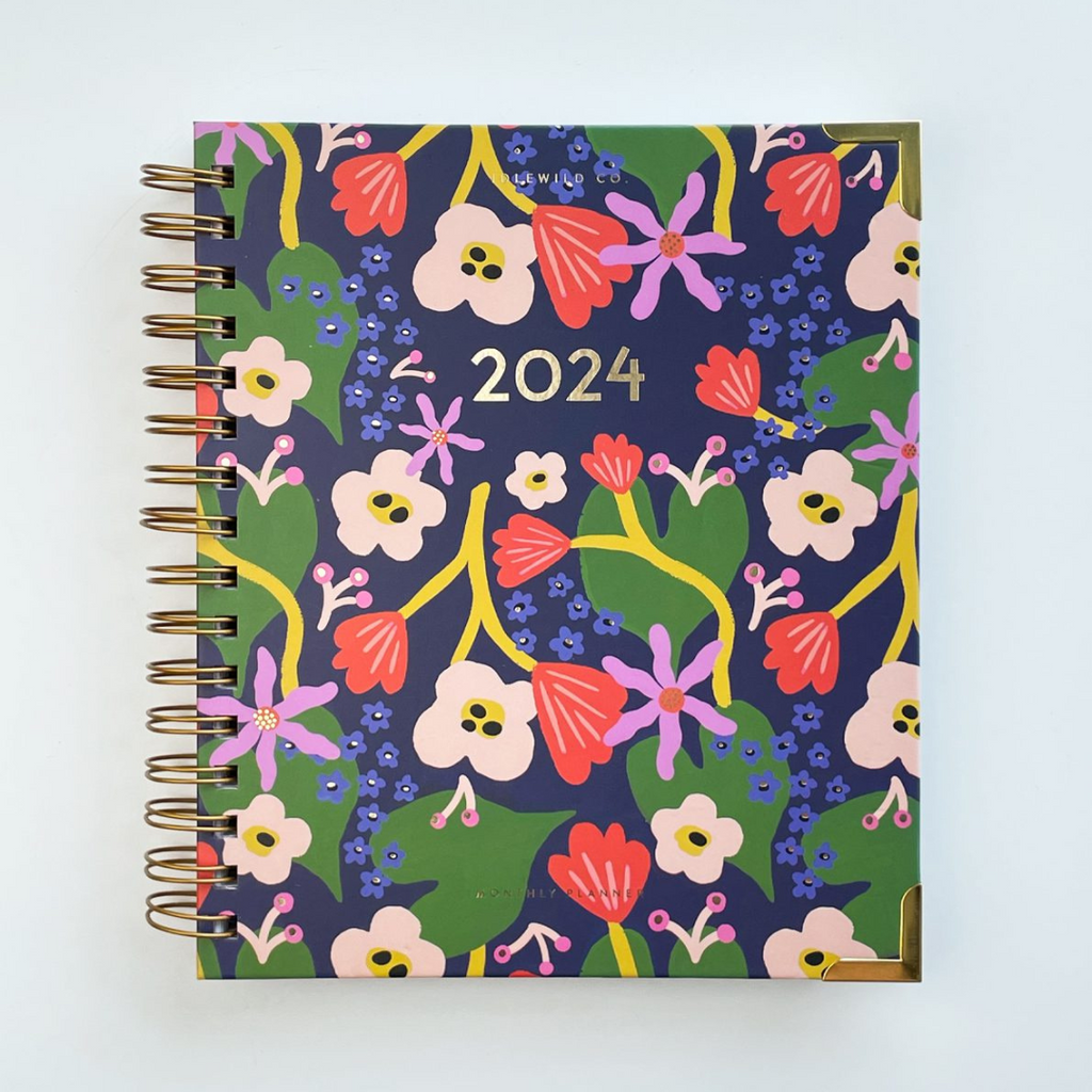 Idlewild 2024 Spiral Planner: Indigo Floral - Freshie & Zero Studio Shop