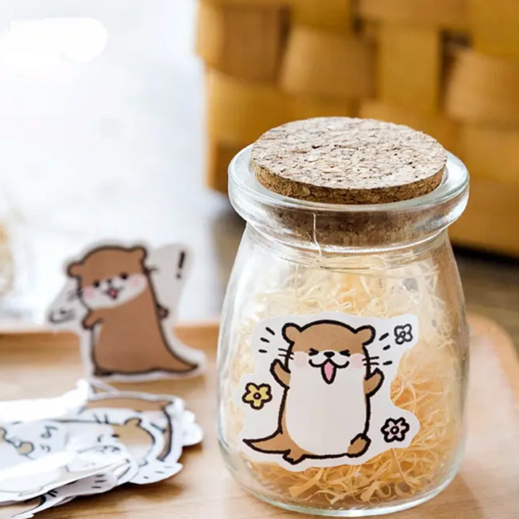 Kawaii Otter Paper Sticker Pack - Freshie & Zero Studio Shop