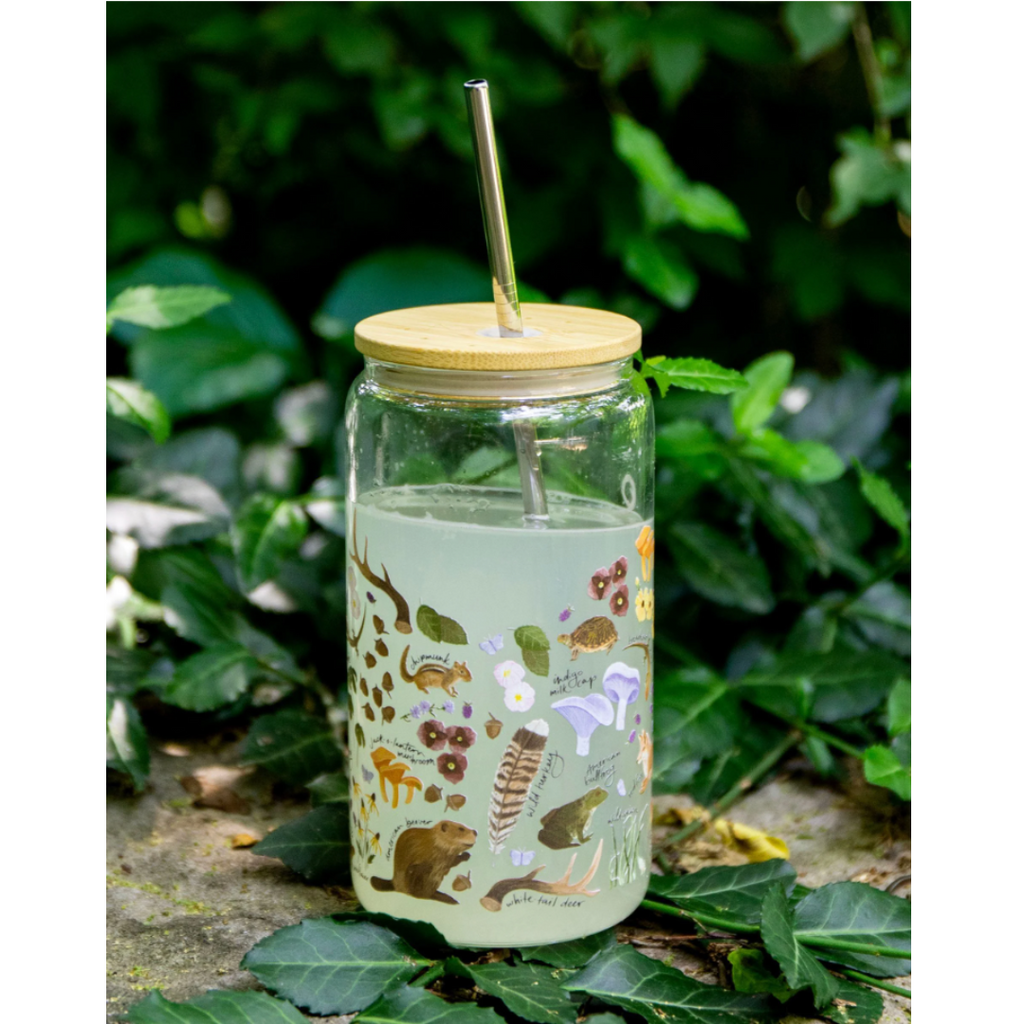 Flora & Fauna Glass Coffee Cup by 1canoe2 - Freshie & Zero Studio Shop