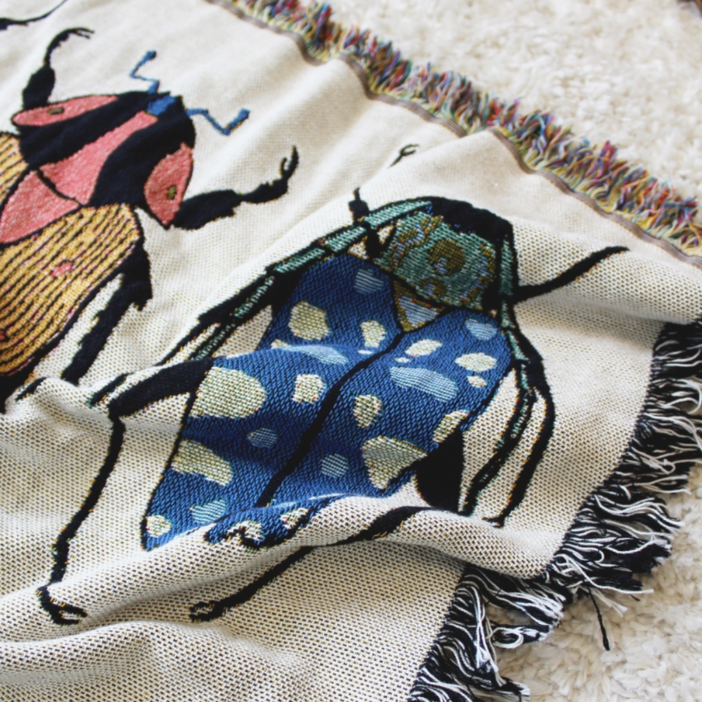 Beetle Party Tapestry Blanket - Calhoun & Co. - Freshie & Zero Studio Shop