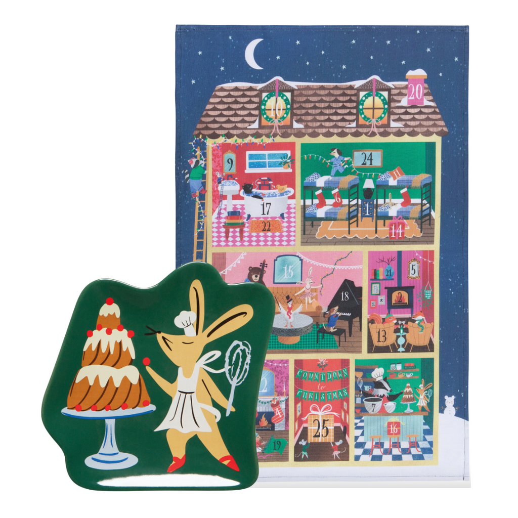 Advent Calendar Dishtowel + Dish Set by Danica - Freshie & Zero Studio Shop