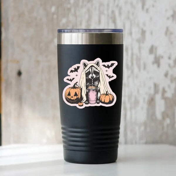 Fall Vibing Raccoon Sticker - Freshie & Zero Studio Shop