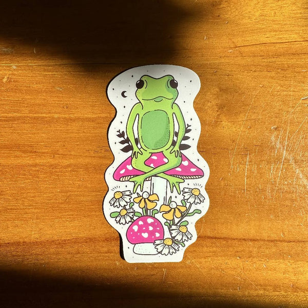Floral Froggy and Fungi Vinyl Sticker - Freshie & Zero Studio Shop