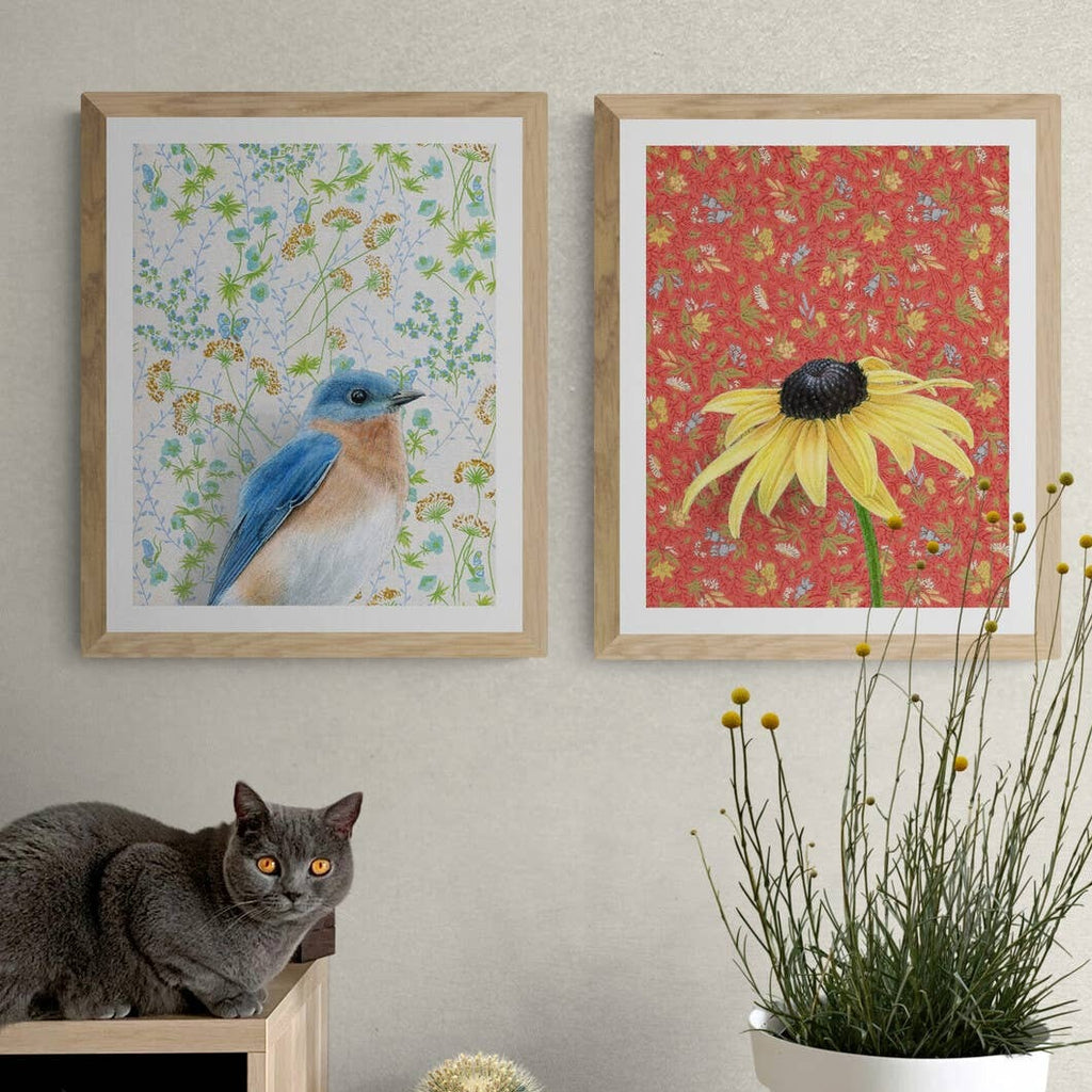 Bluebird Illustration - Fine Art Print - Freshie & Zero Studio Shop