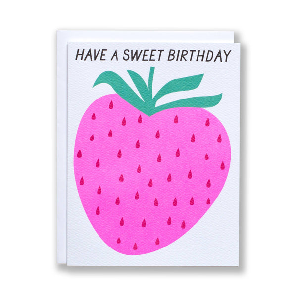Strawberry Sweet Birthday Card - Freshie & Zero Studio Shop