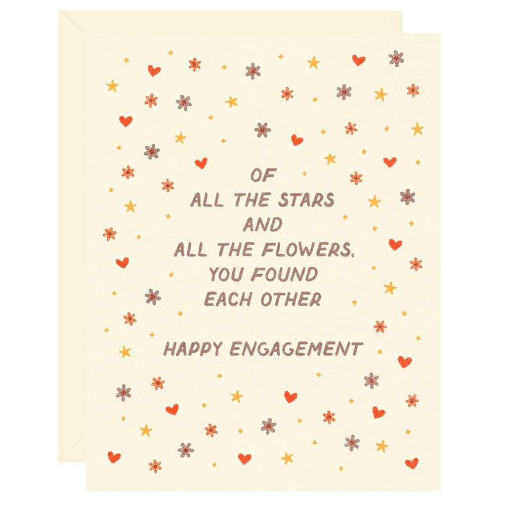 Stars & Flowers Engagement Card - Freshie & Zero Studio Shop