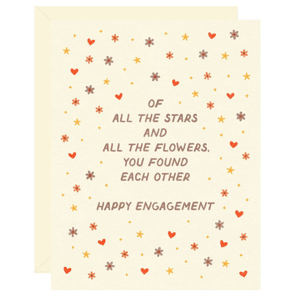 Stars & Flowers Engagement Card - Freshie & Zero Studio Shop