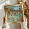 Lake Tahoe art print by El Baker Art, 14x14 poster featuring scenic mountain landscape and serene lake view.