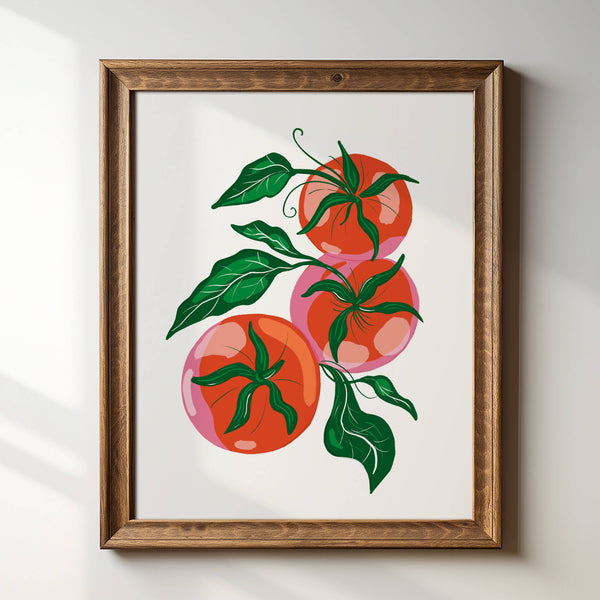 "Tomatoes on White" - 8" x 10" Art Print - Freshie & Zero Studio Shop