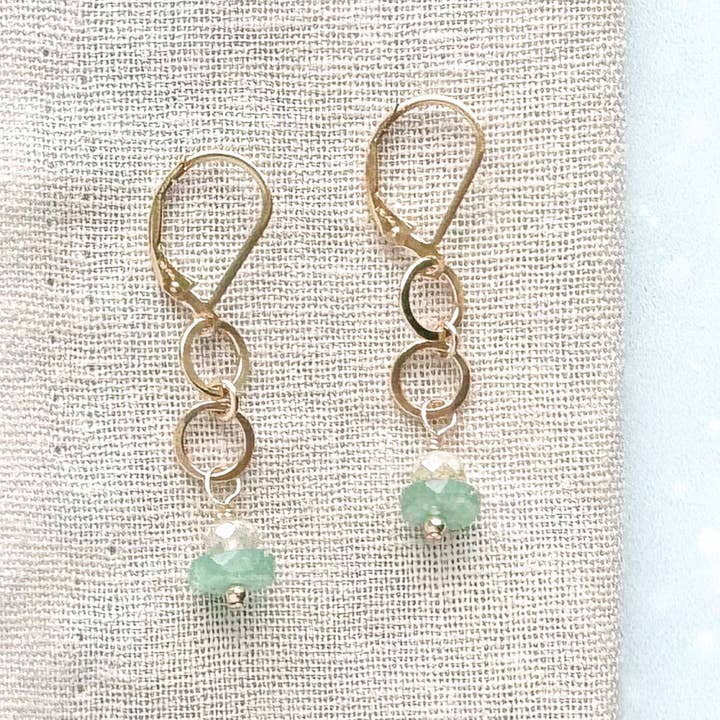 marine little gemstone earrings - Freshie & Zero Studio Shop
