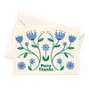 Blue Floral Many Thanks Notecards Set of 10 - Freshie & Zero Studio Shop