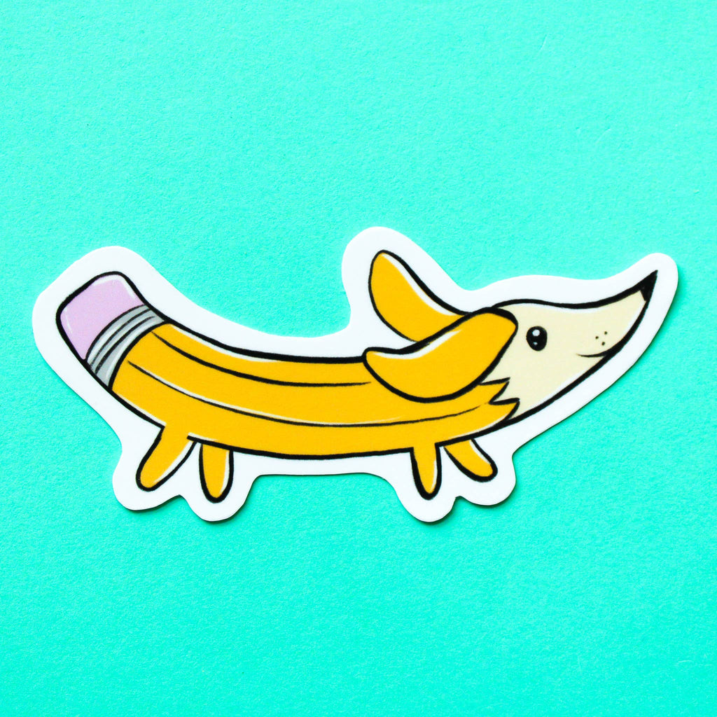 Pencil Puppy Vinyl Sticker - Freshie & Zero Studio Shop