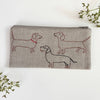 Dachshund Embroidered Linen Zipper Pouch - Freshie & Zero Studio Shop