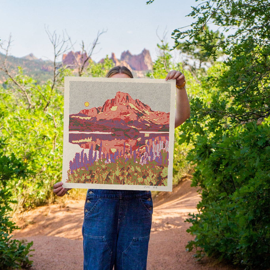 Banner Peak Art Print by Caroline Clark, scenic mountain landscape artwork on paper