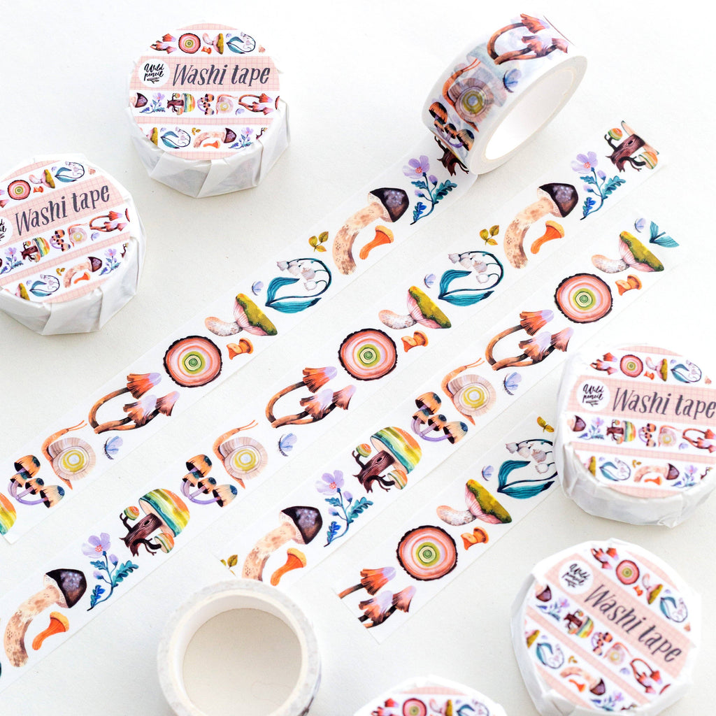 Wild Pencil Studio Magical Forest washi tape featuring woodland scenes and nature-inspired designs on paper tape.