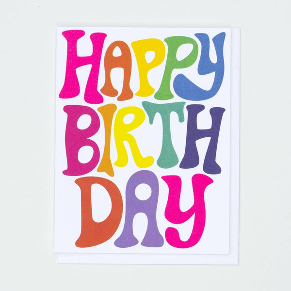Rainbow Bubble Font Birthday Card - Freshie & Zero Studio Shop