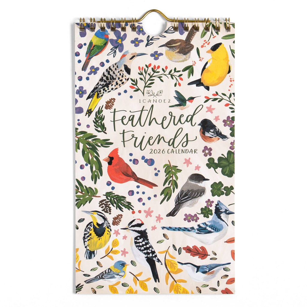 2026 Feathered Friends Birds Petite Wall Calendar - Freshie & Zero Studio Shop
