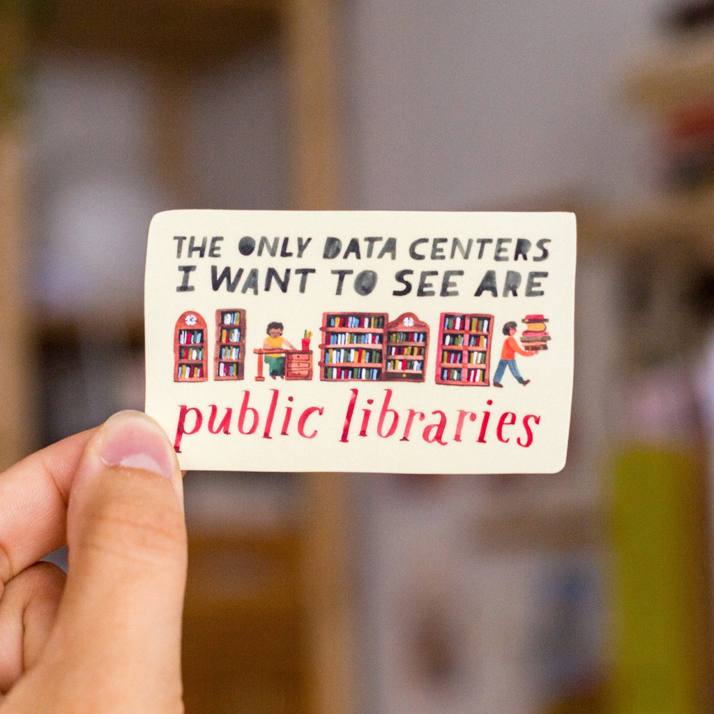 Wild Pencil Studio vinyl sticker featuring colorful library-themed design, perfect for decorating notebooks or laptops.
