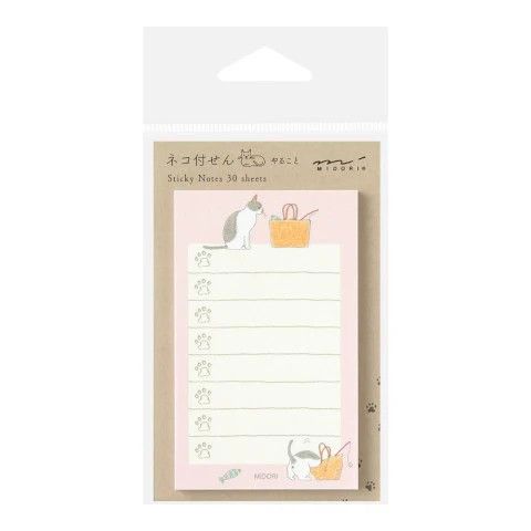 Midori Uri To Do List Sticky Notes - Cats and Bags - Freshie & Zero Studio Shop