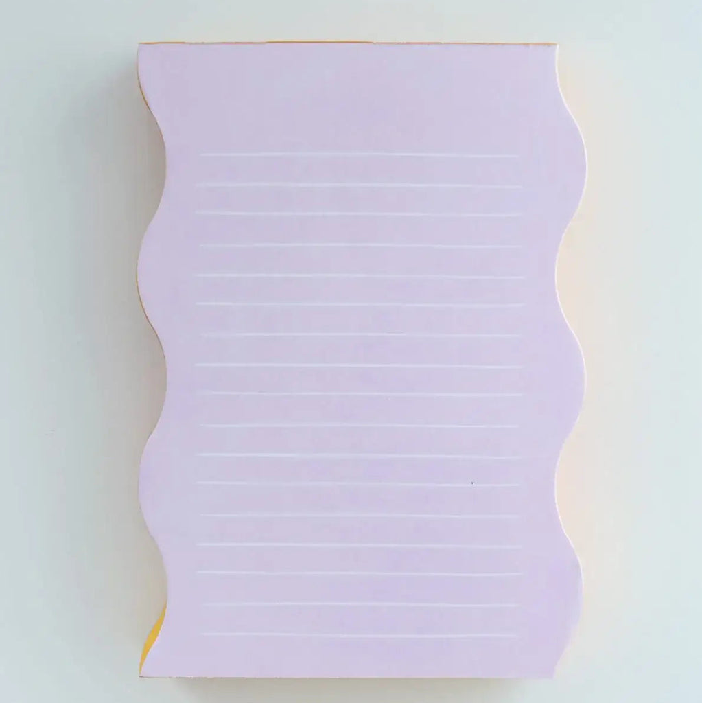Wavy Shaped Notepad | Lilac + Tangerine Edge - Freshie & Zero Studio Shop