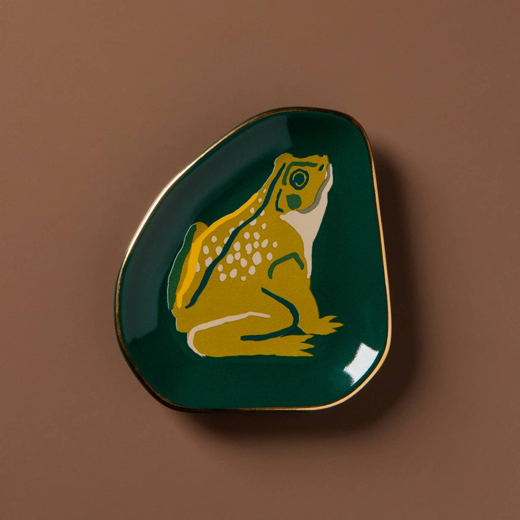 Green Frog Shaped Ceramic Trinket Tray - Freshie & Zero Studio Shop