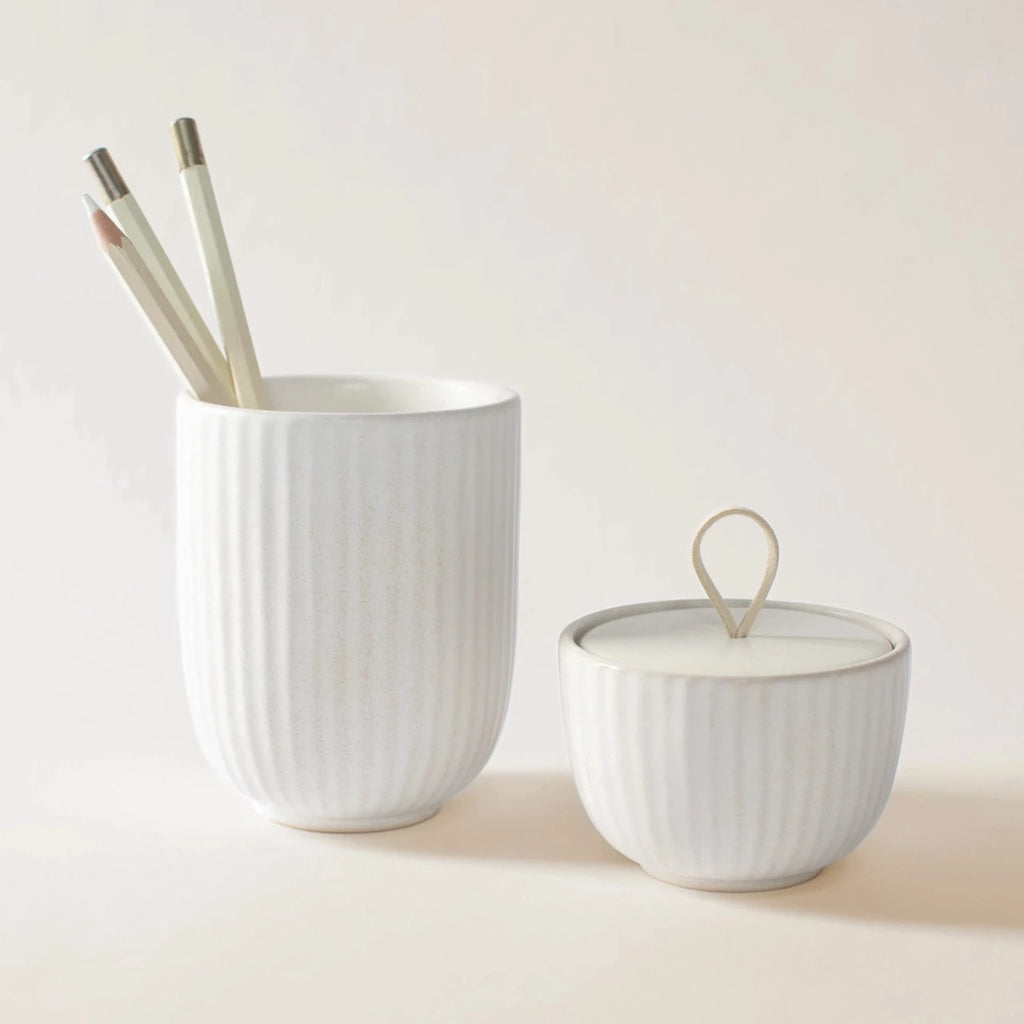 Ribbed Trinket Jar - Canvas River - Freshie & Zero Studio Shop