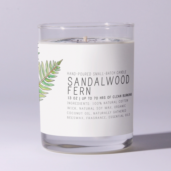 Sandalwood Fern 7oz Just Bee Candle - Freshie & Zero Studio Shop