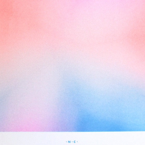 Abstract Risograph Art Print - Orange Aura 11x14 - Freshie & Zero Studio Shop