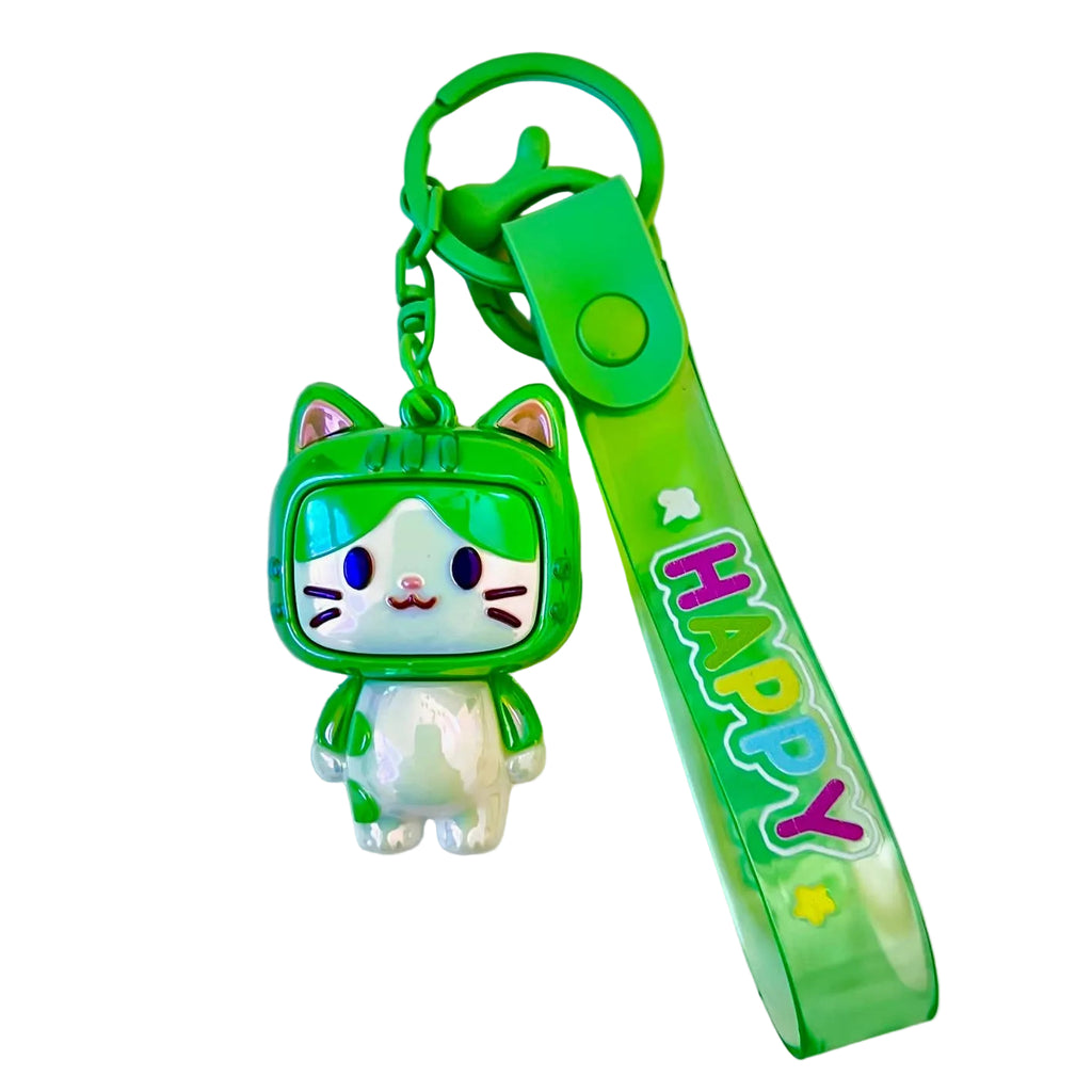 TV Cat Key Charm Keychain - Freshie & Zero Studio Shop