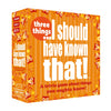 Hygge Games I Should Have Known That! Three Things trivia game box and cards