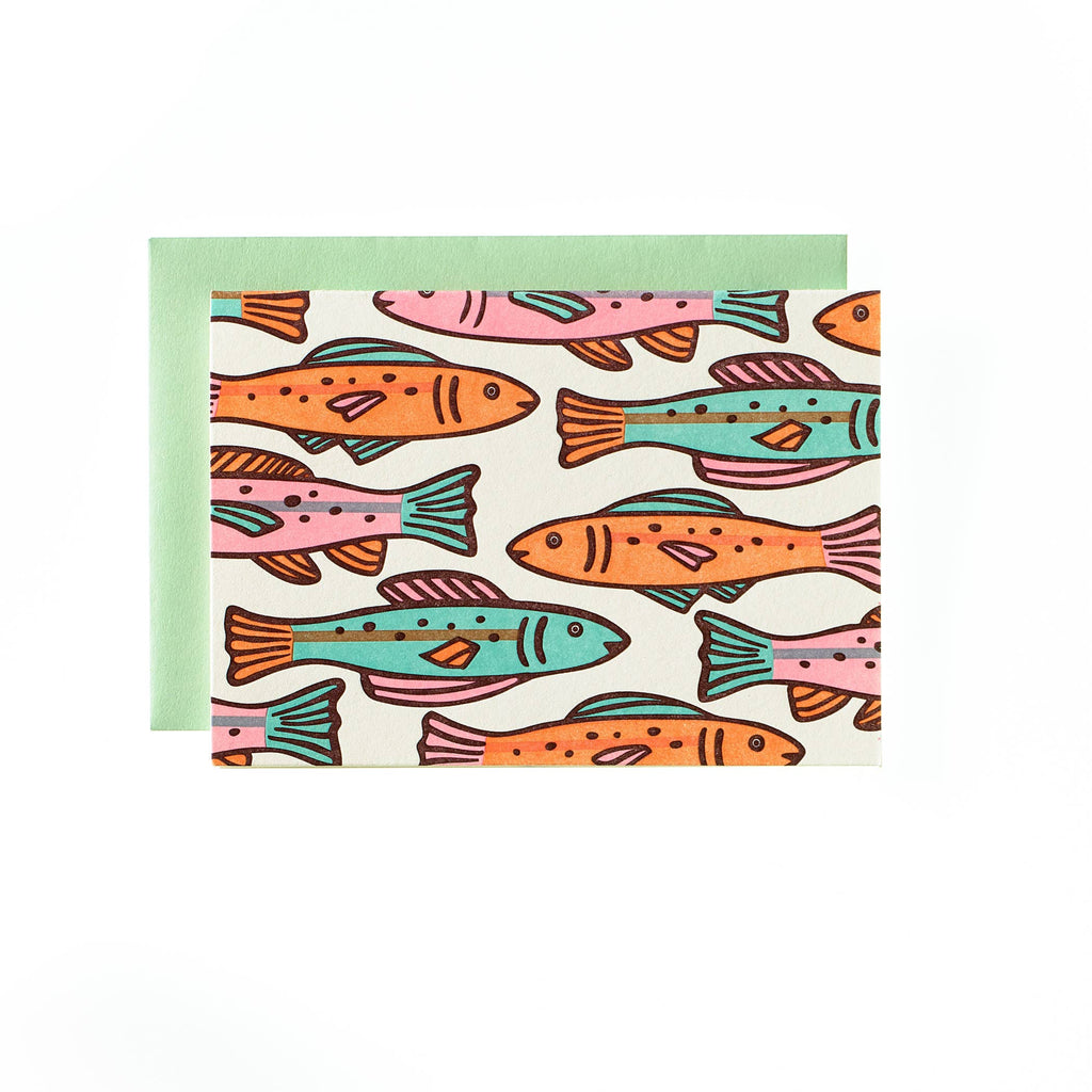 Colorful Fish: Letterpress Card Box Set of 6 by Shorthand Press - Freshie & Zero Studio Shop