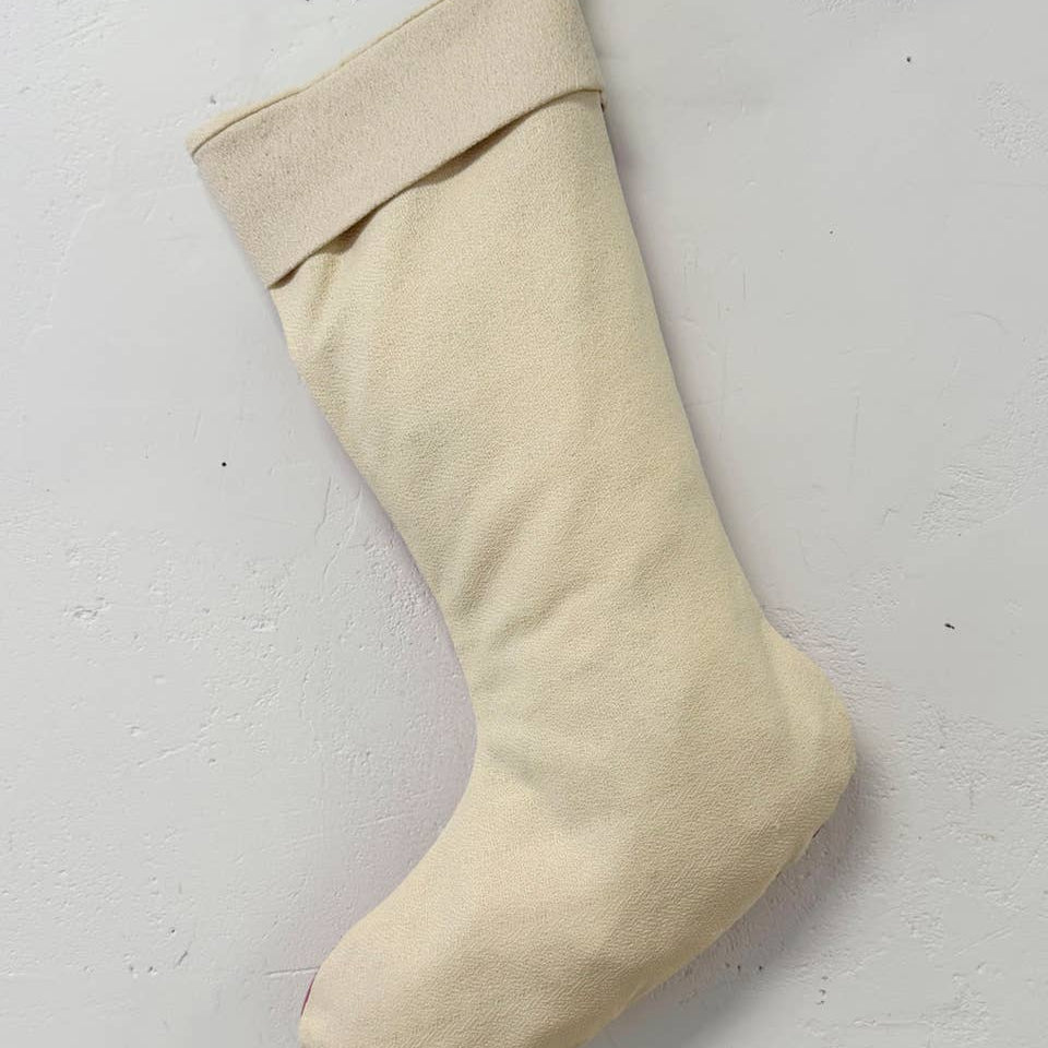 Hat & Mittens Holiday Stocking with Leather Hanging Loop - Freshie & Zero Studio Shop