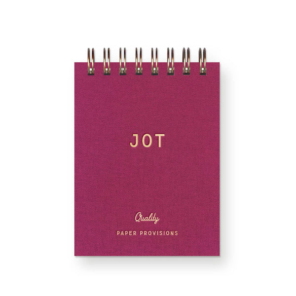 Linen cover mini jotter notebook by Ruff House Print Shop with a textured fabric cover and compact size for note-taking.