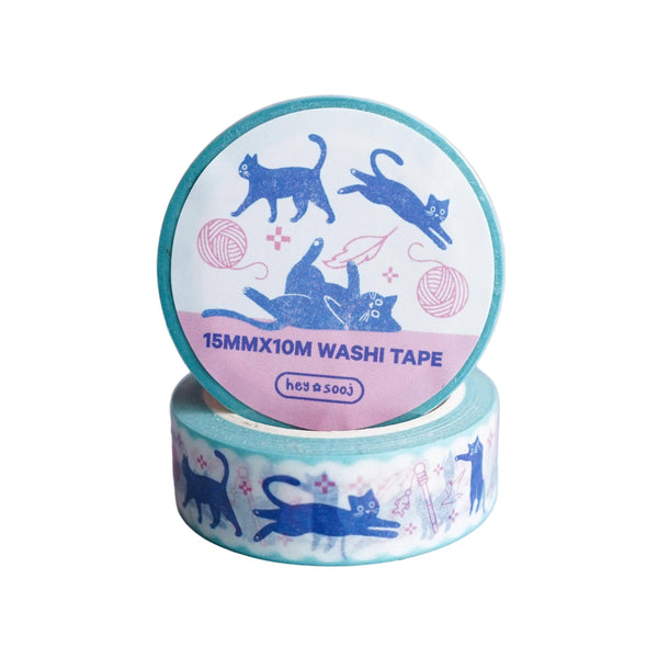 Washi Tape: Playful Cats + Yarn - Freshie & Zero Studio Shop