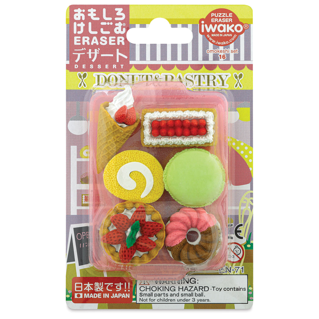 Iwako Pastry and Donut Eraser Set of 7 - Freshie & Zero Studio Shop