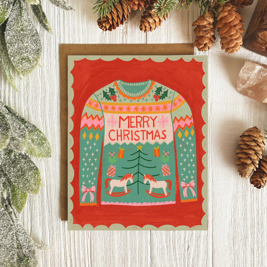Christmas Sweater Greeting Card - Freshie & Zero Studio Shop