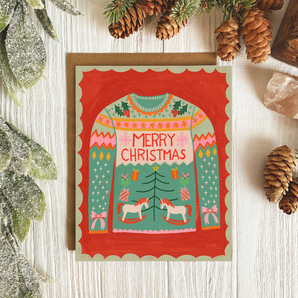 Christmas Sweater Greeting Card Set of 6 - Freshie & Zero Studio Shop