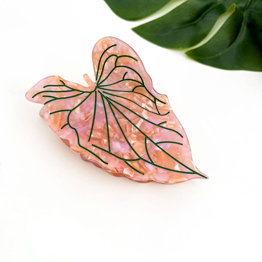 Lotus Leaf Hair Claw Clip, Elegant Acetate Leaf Hair Clip: Pink - Freshie & Zero Studio Shop