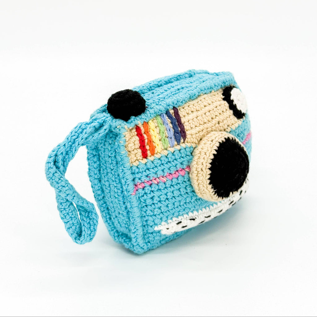 Knit Organic Cotton Polaroid Camera Rattle by Pebble - Freshie & Zero Studio Shop
