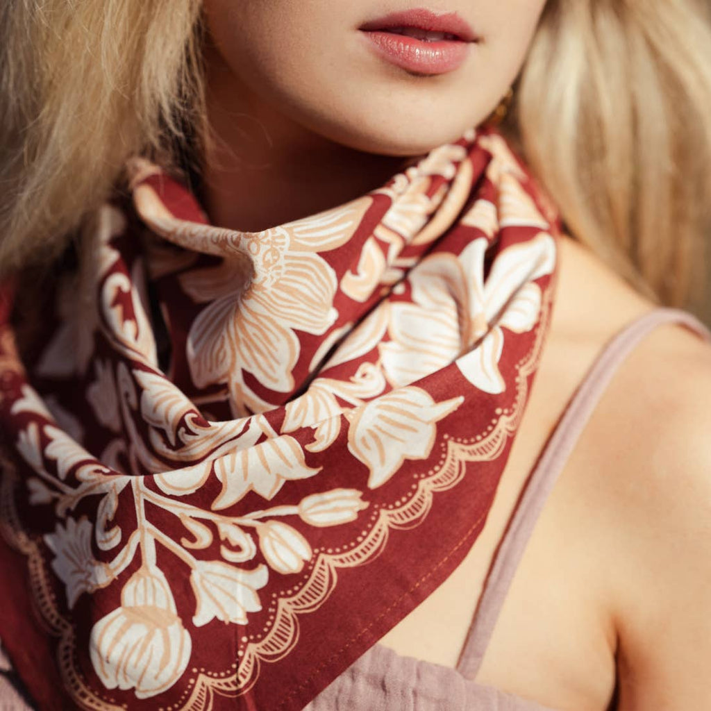 Handker Bandana: Agatha Dark Red No. 138 - Freshie & Zero Studio Shop