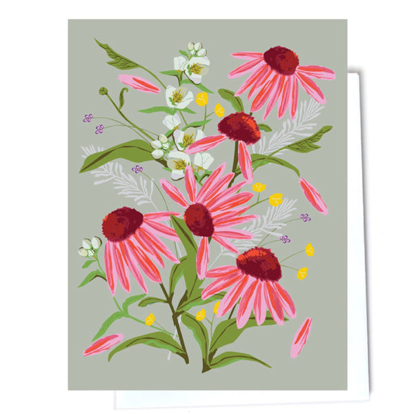 Echinacea Flower Blank Greeting Card - Freshie & Zero Studio Shop