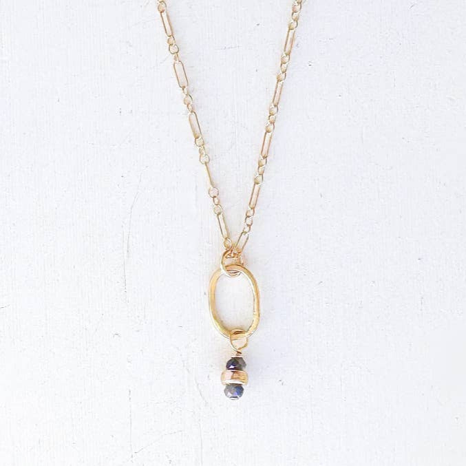 tidal blue little gemstone necklace - Freshie & Zero Studio Shop
