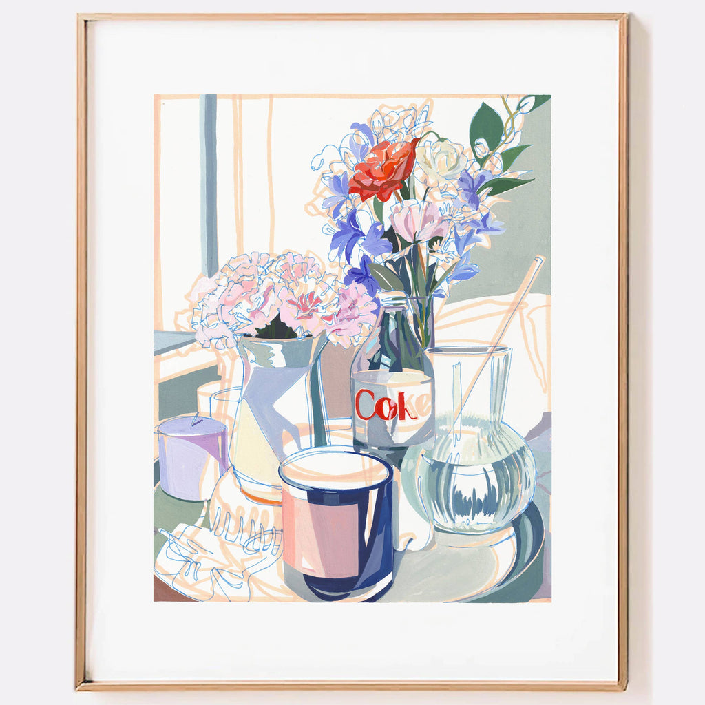 Diet Coke Roses and Carnation Signed Archival Giclee Print - Freshie & Zero Studio Shop
