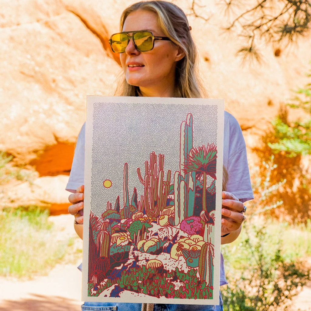 Caroline Clark Cactus Planet #1 art print featuring a cactus-inspired planet illustration