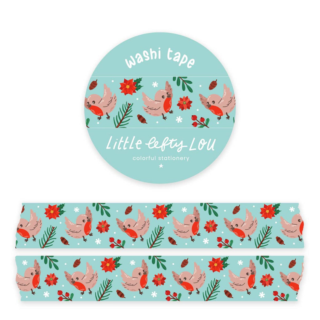 Snowy Robins Washi Tape - Freshie & Zero Studio Shop