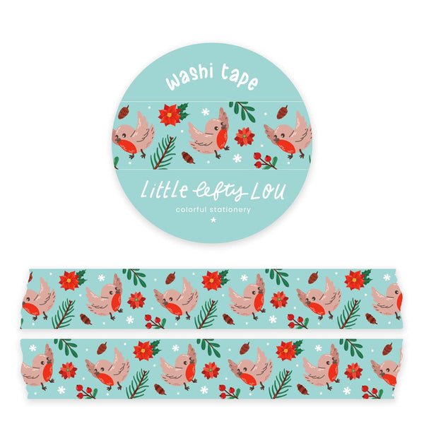 Snowy Robins Washi Tape - Freshie & Zero Studio Shop